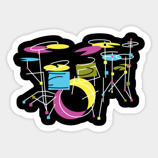 Modern Abstract Drums Artistic Style Sticker